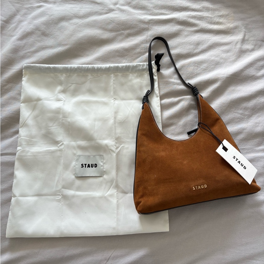 STAUD Suede Shoulder Bag
